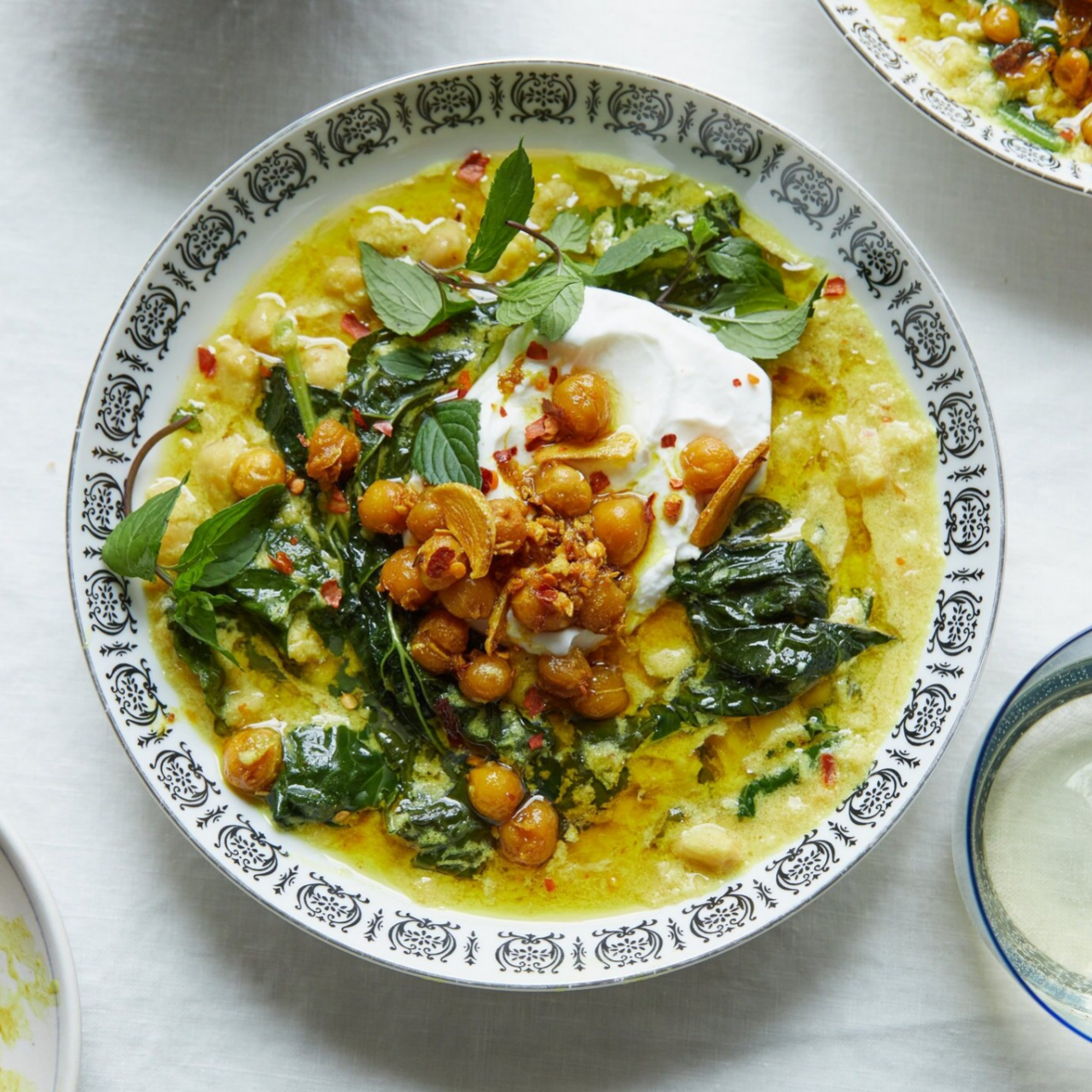 pois chiches aux légumes, aux épices et au lait de coco