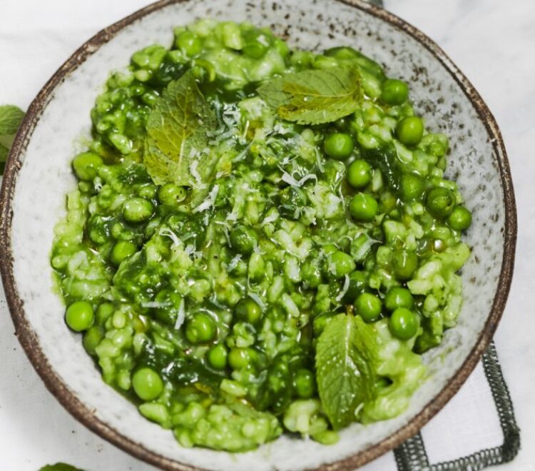 Risotto menthe et petits pois