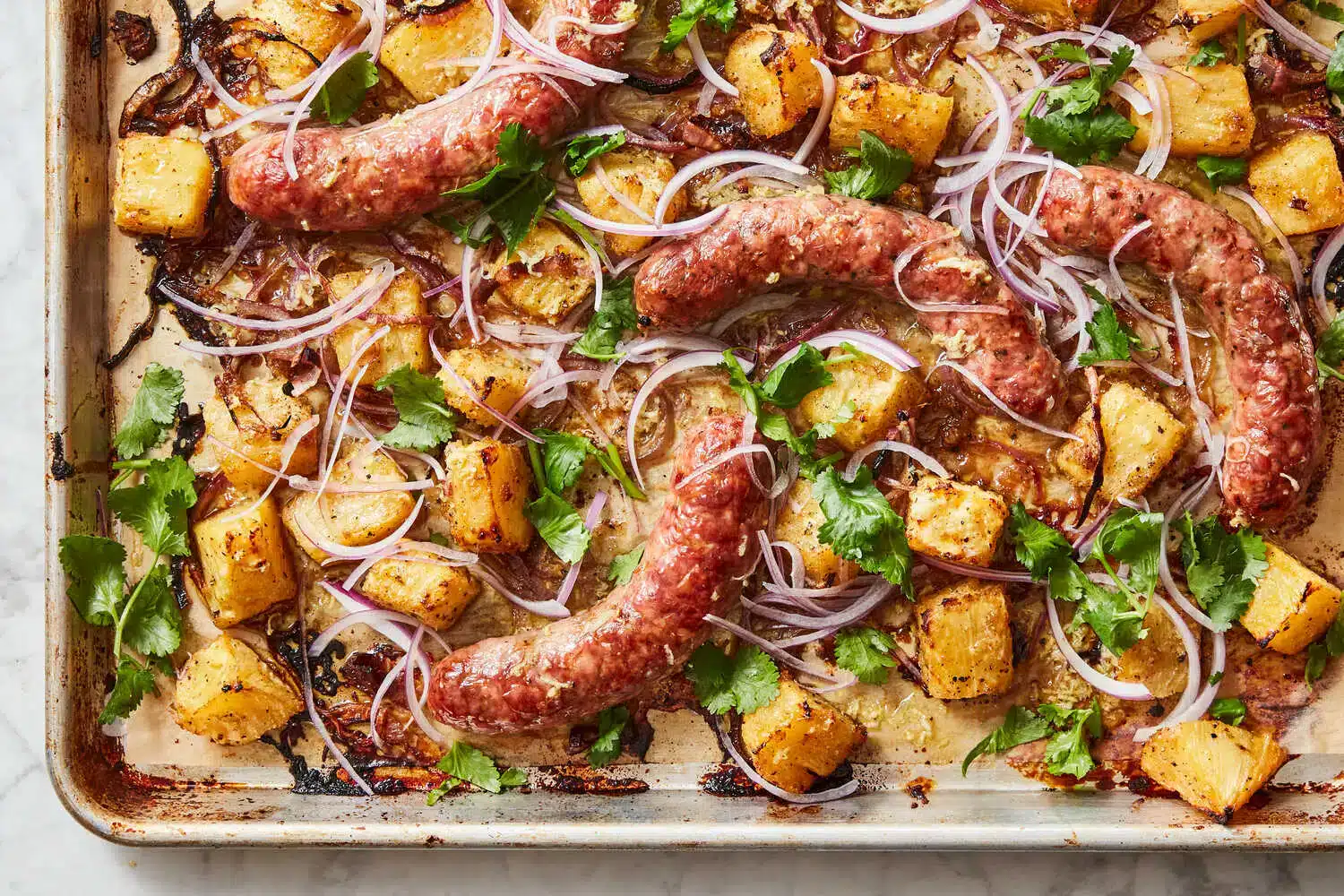 Saucisses ananas gingembre