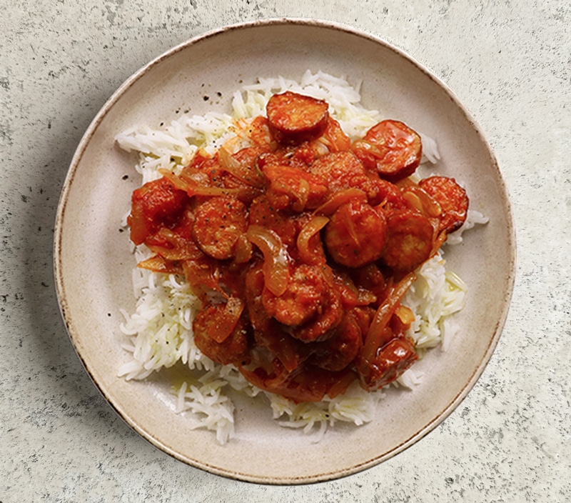 Rougail saucisse à la Montbéliard