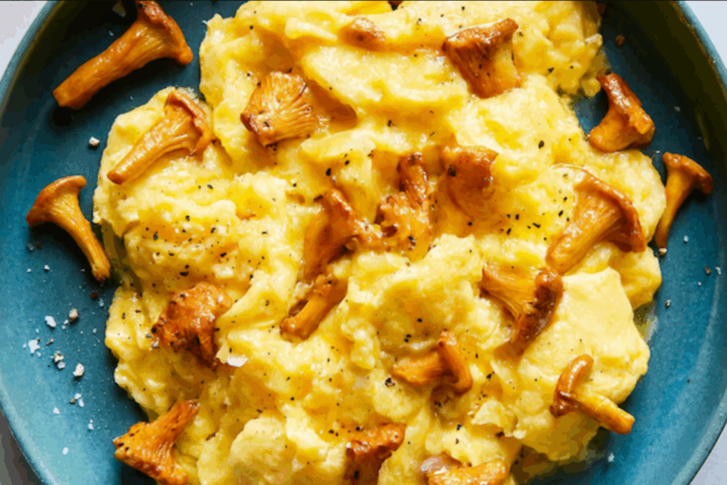 Oeufs brouillés aux girolles