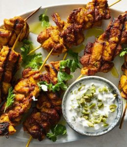Brochettes poulet sauce