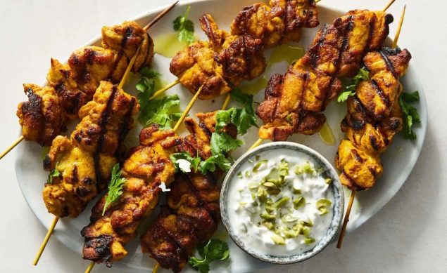 Brochettes poulet sauce