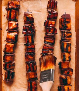 brochettes tofu glacés à la sauce soja