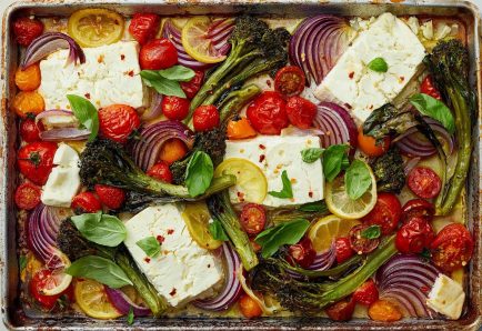 Brocolis tomates feta