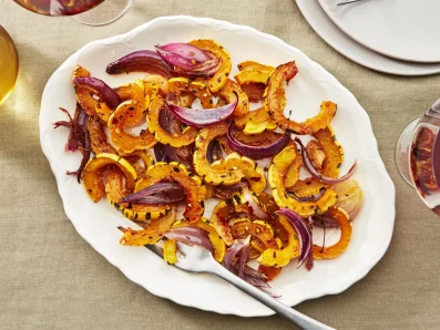 Butternut rôti aux oignons rouges et abricots de Perla