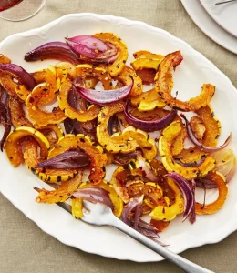 Butternut rôti aux oignons rouges et abricots de Perla