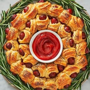 Couronne de roulés de saucisses cocktails