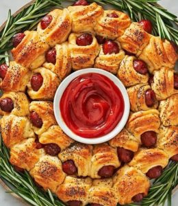 Couronne de roulés de saucisses cocktails