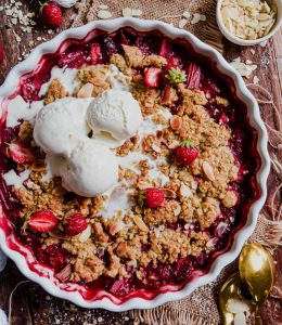 Crumble rhubarbe et fraise