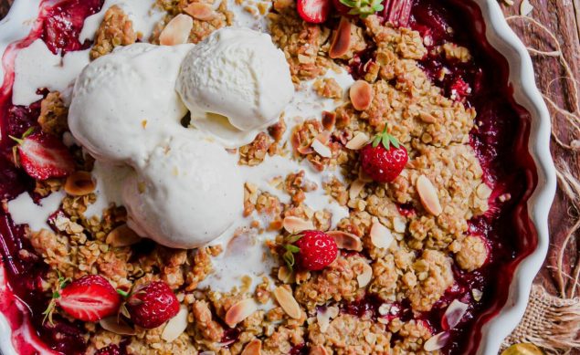 Crumble rhubarbe et fraise