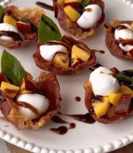 Cupcakes apéro pêche prosciutto