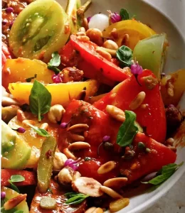 Salade tomate sauce romesco Alain Ducasse
