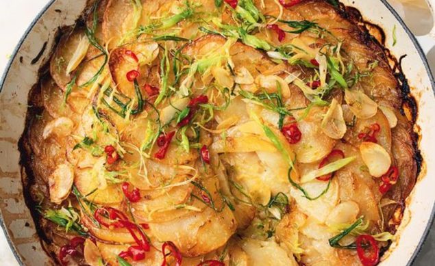 Gratin pommes de terre citron vert noix de coco