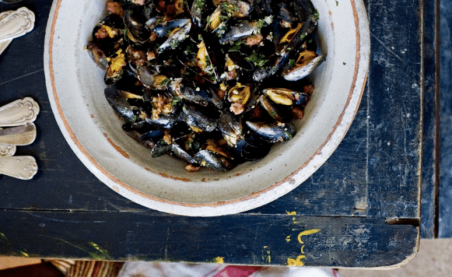 Moules au jambon de Bayonne