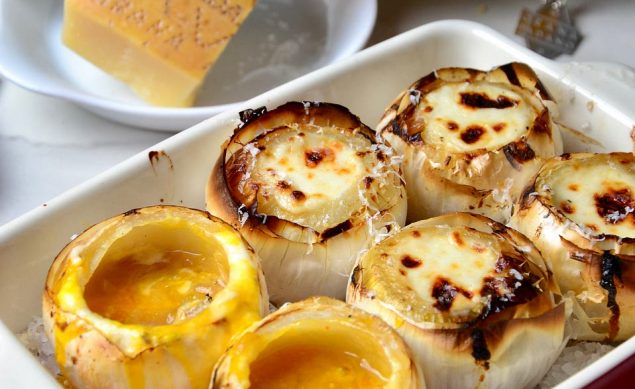 Oignons farcis au fromage