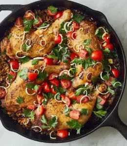 Poulet aux poireaux caramélisés