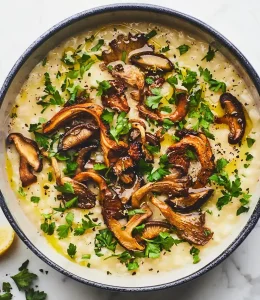 Risotto champignons au four