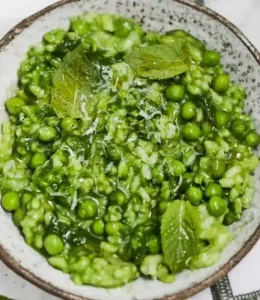 Risotto menthe petits pois