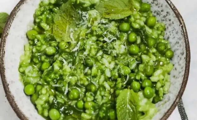 Risotto menthe petits pois