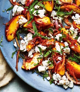 Salade peche menthe feta Ottolenghi