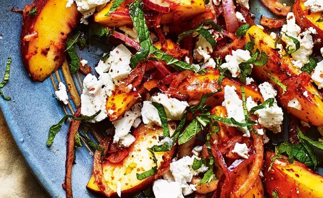 Salade peche menthe feta