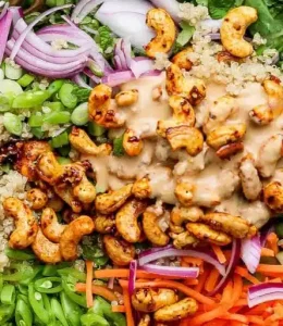 Salade quinoa noix cajou edamames