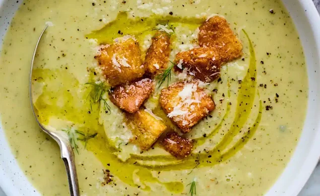 Soupe courgettes rôties