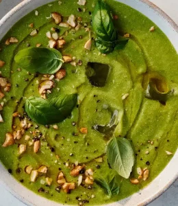 Soupe froide courgette citron basilic