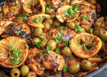 Tajine poulet olives
