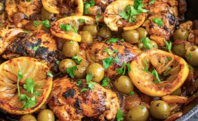 Tajine poulet olives