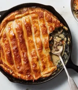 Tarte aux champignons à la poêle