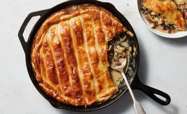 Tarte aux champignons à la poêle
