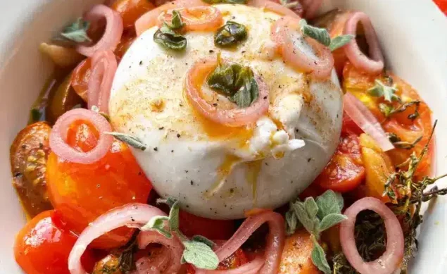 Tomates burrata chaudes